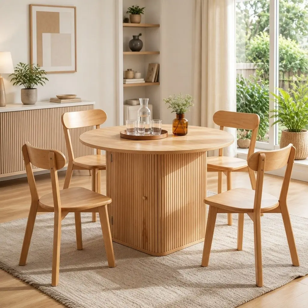 4-Seater Square Dining Table and Chair Set
