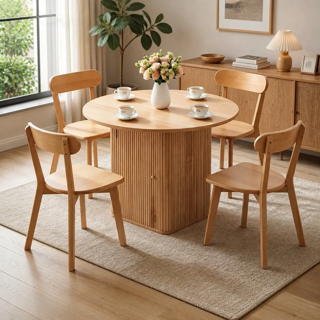 4-Seater Square Dining Table and Chair Set