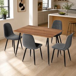 Industrial Style 5-Piece Dining Set with Chairs