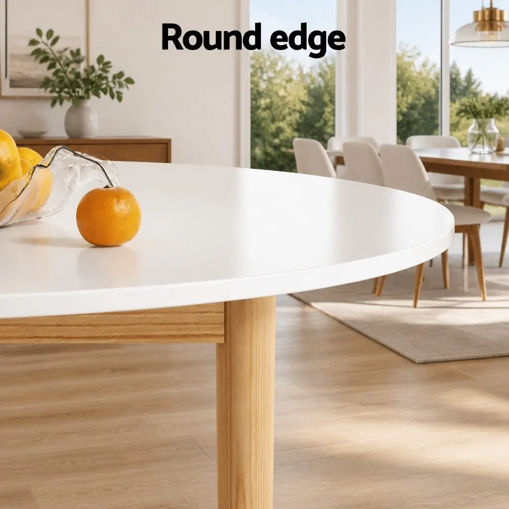 White Round Dining Table and 4 Chairs Set