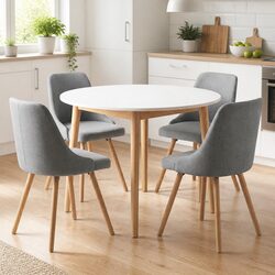 Stylish Round Dining Set with 5 Pieces for Comfort
