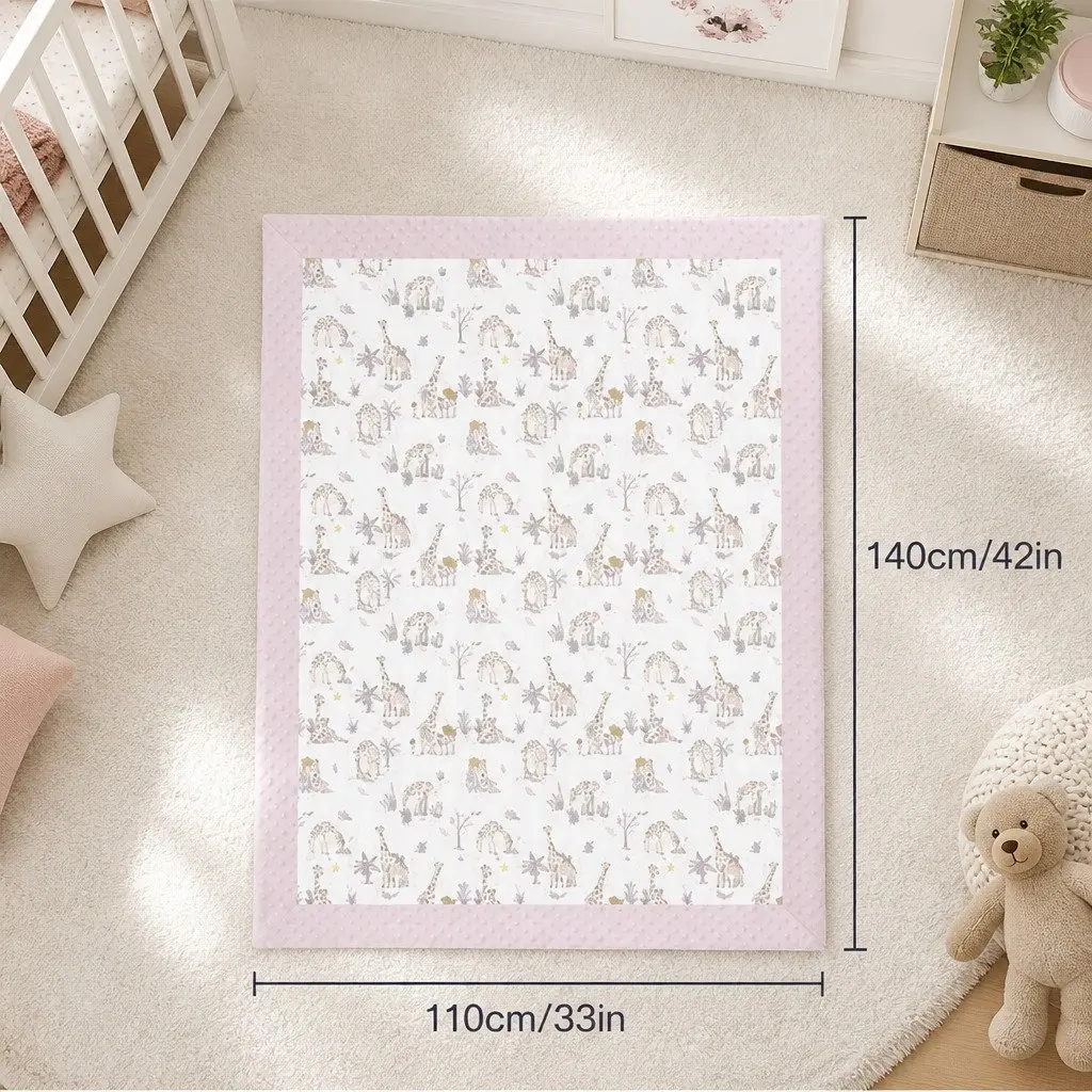 Kids Padded Minky Cotton Blanket 2.5 Tog 2 Layers Bamboo Blend Soft Gentle Texture