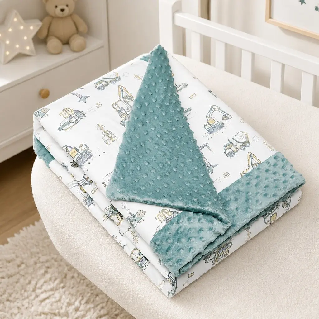 Kids Padded Minky Cotton Blanket 2.5 Tog 2 Layers Bamboo Blend Soft Gentle Texture