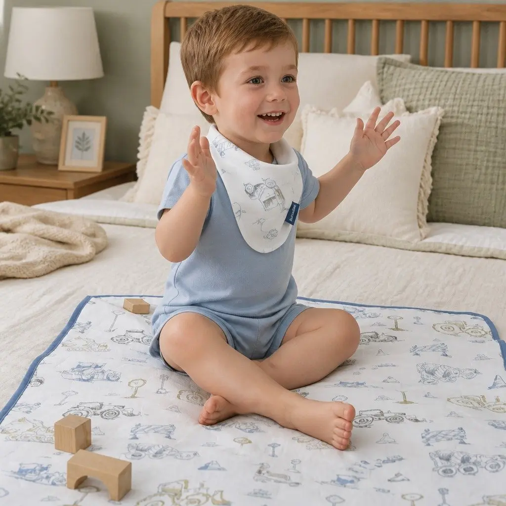 Bamboo Cotton Double-Sided Waterproof Nappy Changing Mat 60x90cm