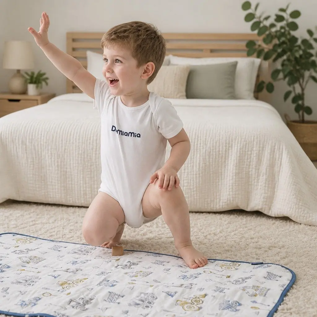 Bamboo Cotton Double-Sided Waterproof Nappy Changing Mat 60x90cm