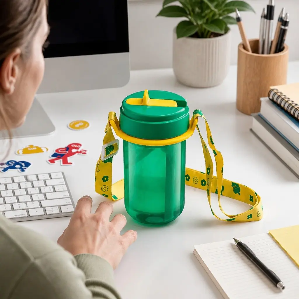Coffee Cup Strap Holder Carrier Portable On-the-Go Beverage Container Purple