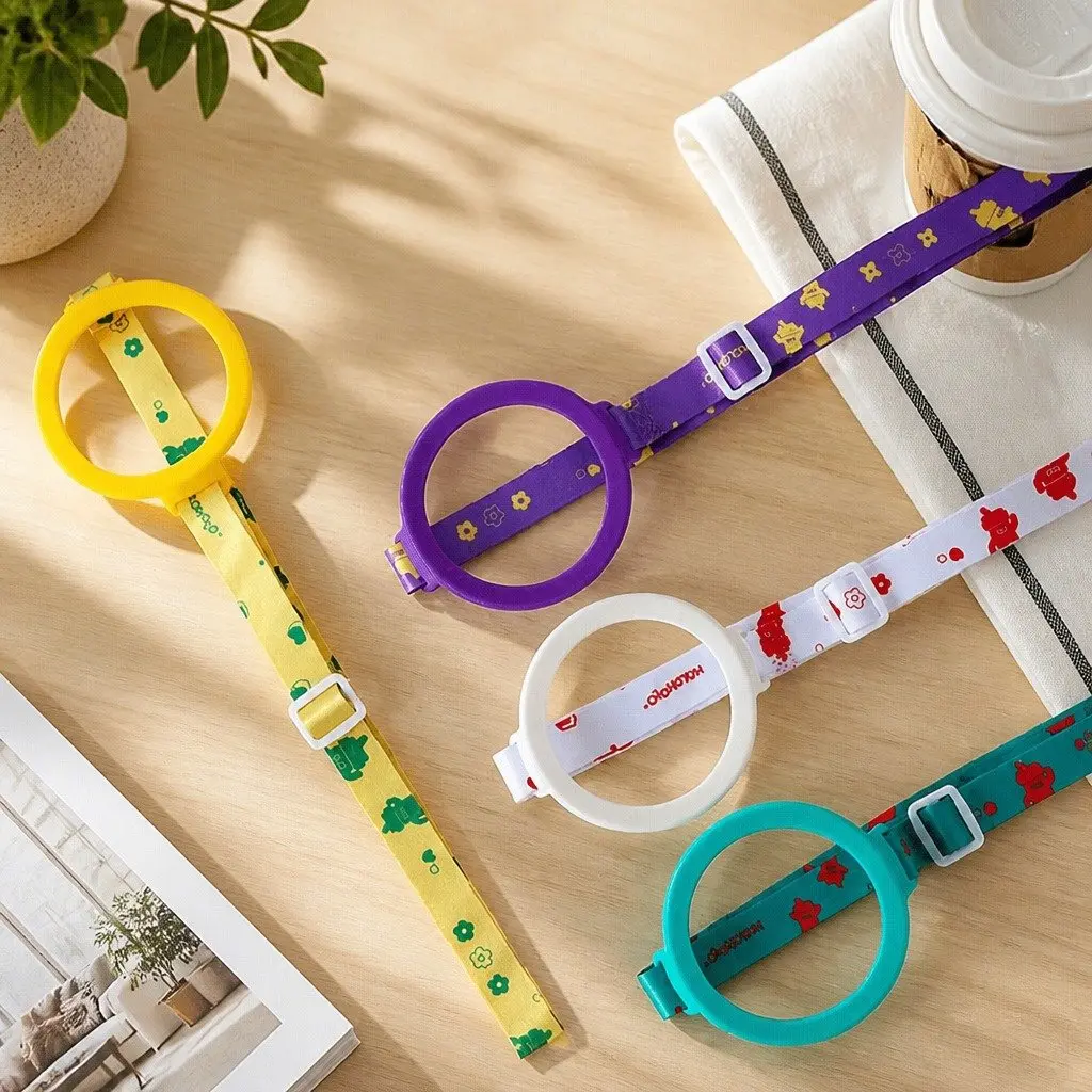 Coffee Cup Carrier Strap Holder in White