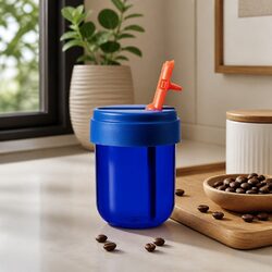 Durable 300ml Reusable Coffee Cup with Straw