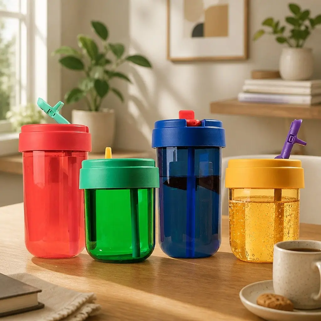 300ml Reusable Coffee Cup with Straw