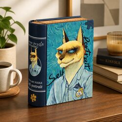 Van Gogh Self Portrait Puzzle Featuring Cat - 126 Pieces