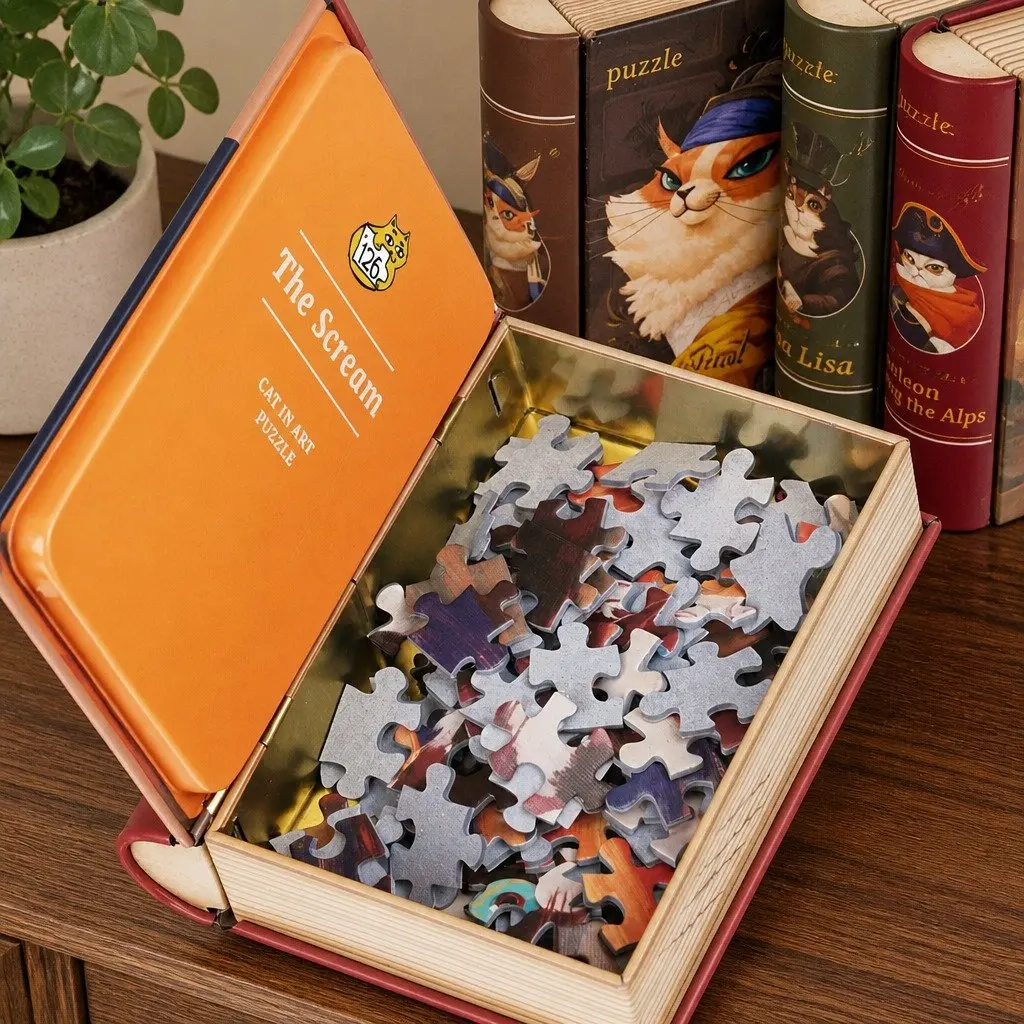 Puzzle Cat Art 126 Pieces Tin Case 15cm x 20cm