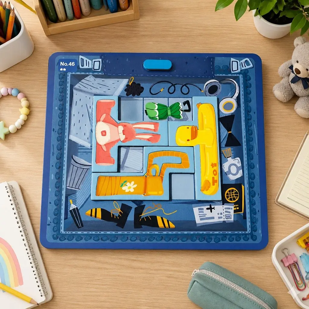 Educational Magnetic Game Toy Portable Suitcase Style 23cm x 19cm Multicolor
