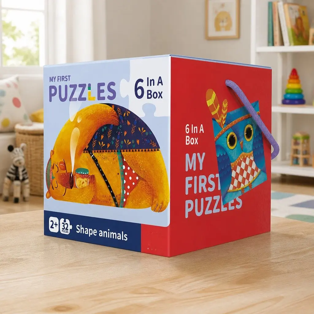 Puzzles Paper Cardboard 16cm Shape Animals Educational Toy
