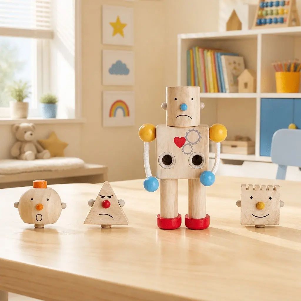 Build-A-Robot Toy with Interchangeable Heads