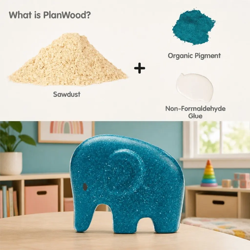 Elephant Puzzle Wooden Toy 21cm x 14cm x 2.3cm for Kids 18M+ Fine Motor Skills Problem Solving