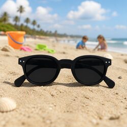 Red Square Frame Kids Sunglasses for Ages 5-10