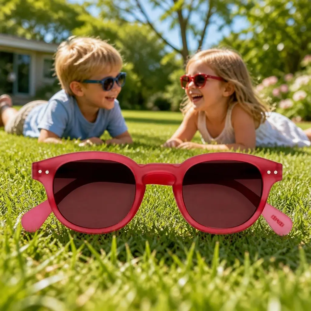 Kids Sunglasses UV Protection Grey Square Frame 5-10 Years