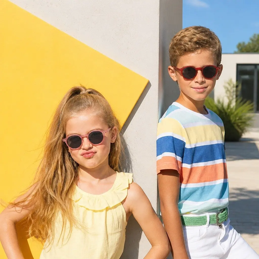 Kids Sunglasses Polycarbonate Rounded Frame UV Protection Age 5-10 Unisex Lightweight