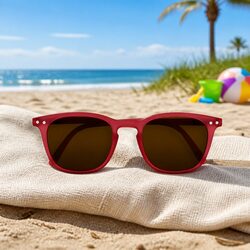 Kids Sunglasses Junior Rectangular Frame UV Protection 5-10 Years Red