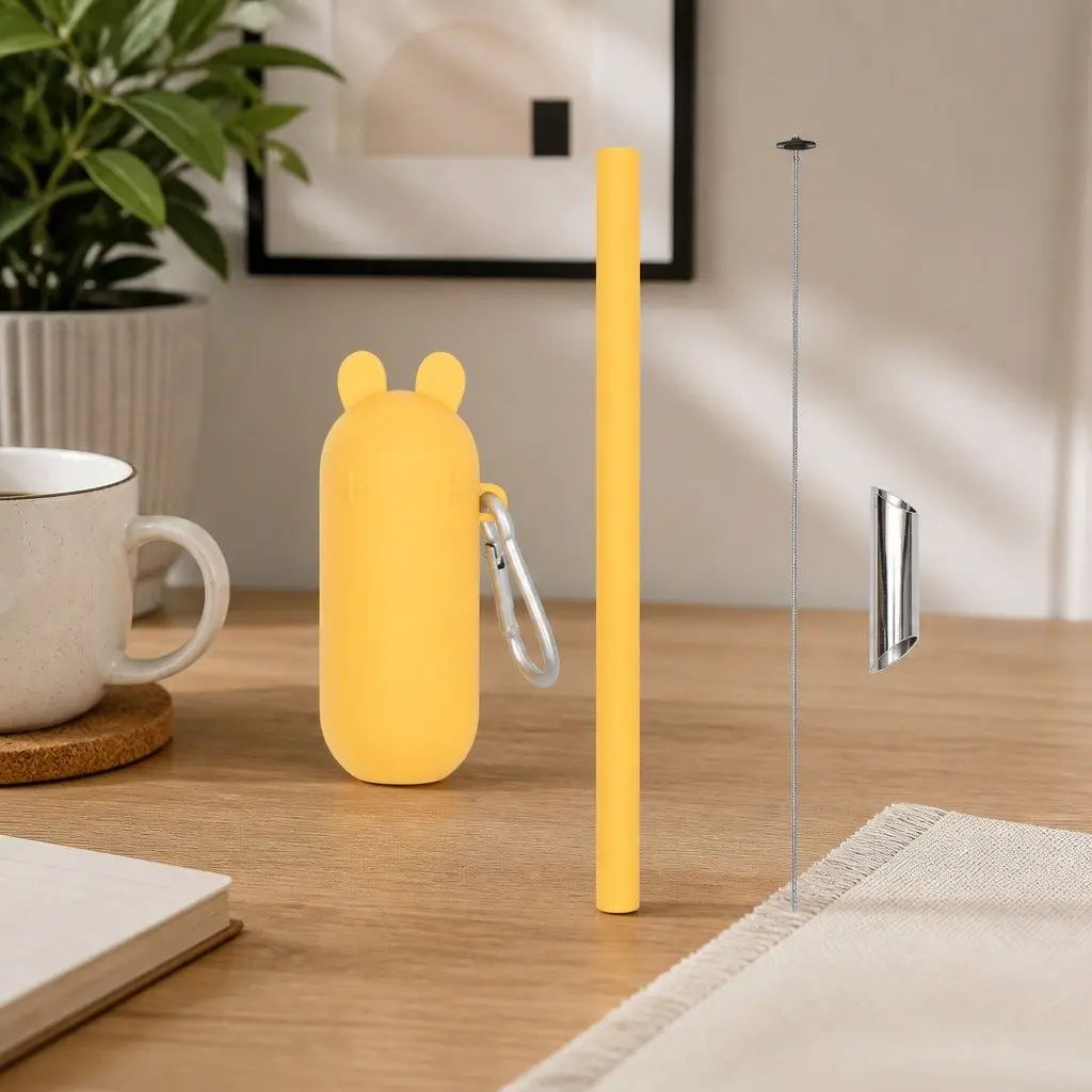 Extra Wide Reusable Bubble Tea Straw Set