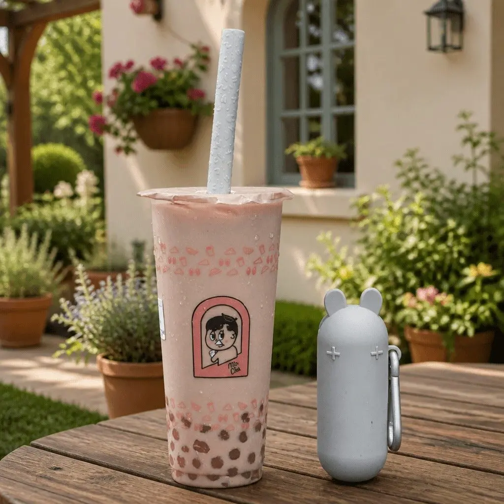 Extra Wide Reusable Bubble Tea Straw Set