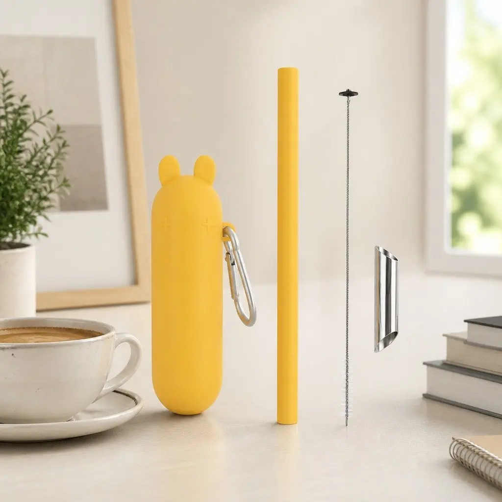 Stainless Steel Bubble Tea Straw Set with Travel Case