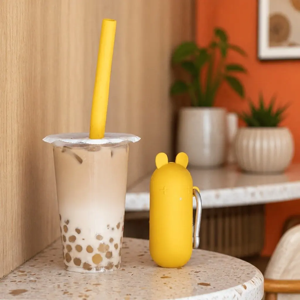 Stainless Steel Bubble Tea Straw Set with Travel Case
