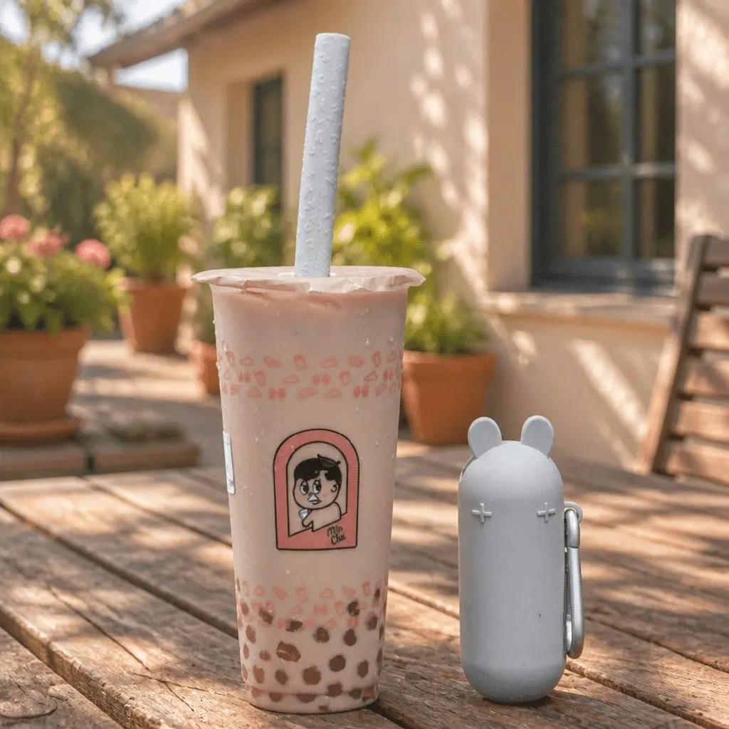 Stainless Steel Bubble Tea Straw Set with Travel Case