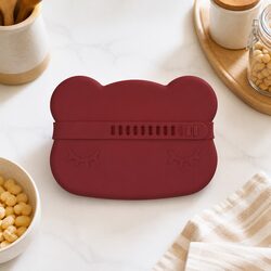 Durable Bear Snackie Rust Toddler Bowl Plate Set