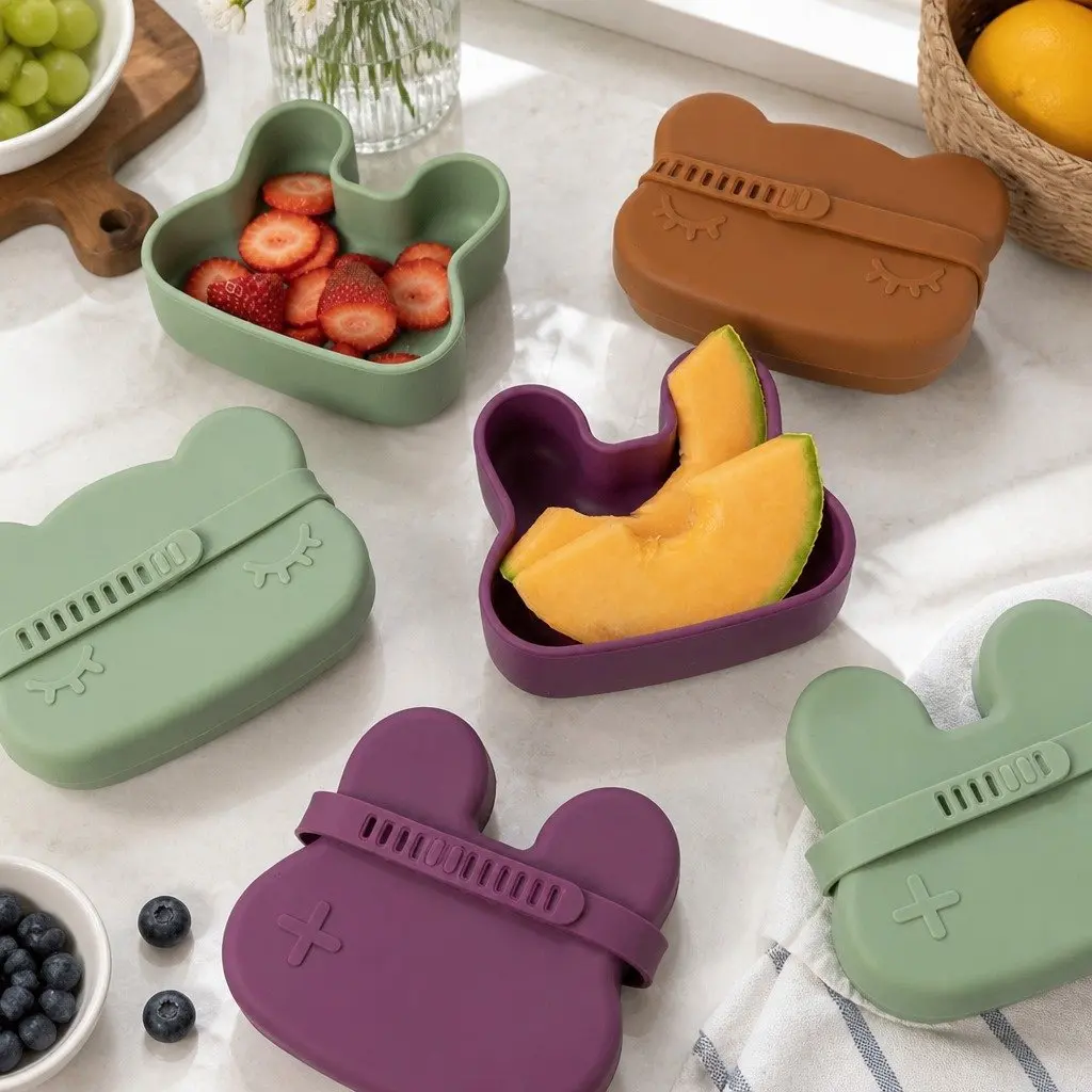 Toddler Silicone Bowl Plate Set Rust