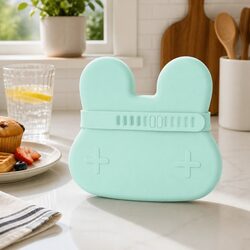 Minty Green Silicone Toddler Snack Bowl and Plate