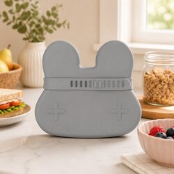 Durable Bunny Snackie Silicone Bowl and Plate for Toddlers