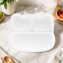Stickie Plate with Suction Base Three Section Divided Kids Toddler Feeding