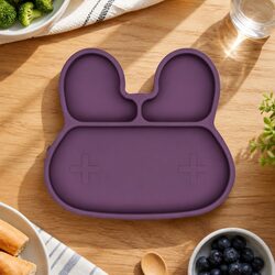 Plum Stickie Plate for Toddlers with Suction Base