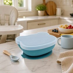Blue Dusk Suction Base Bowl for Toddlers