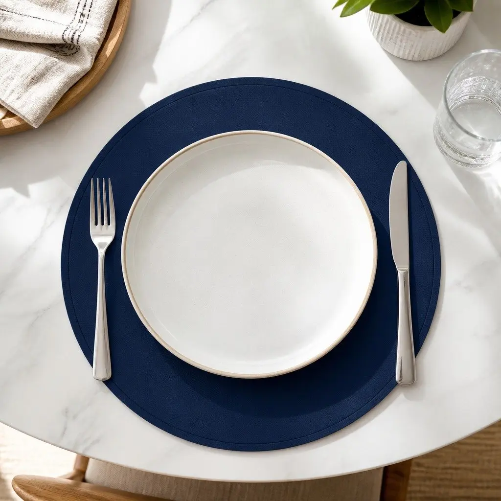 Non-Slip Round Silicone Placemat for Dining