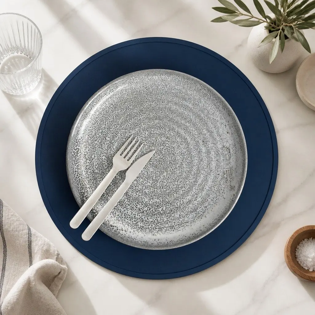 Non-Slip Round Silicone Placemat for Dining
