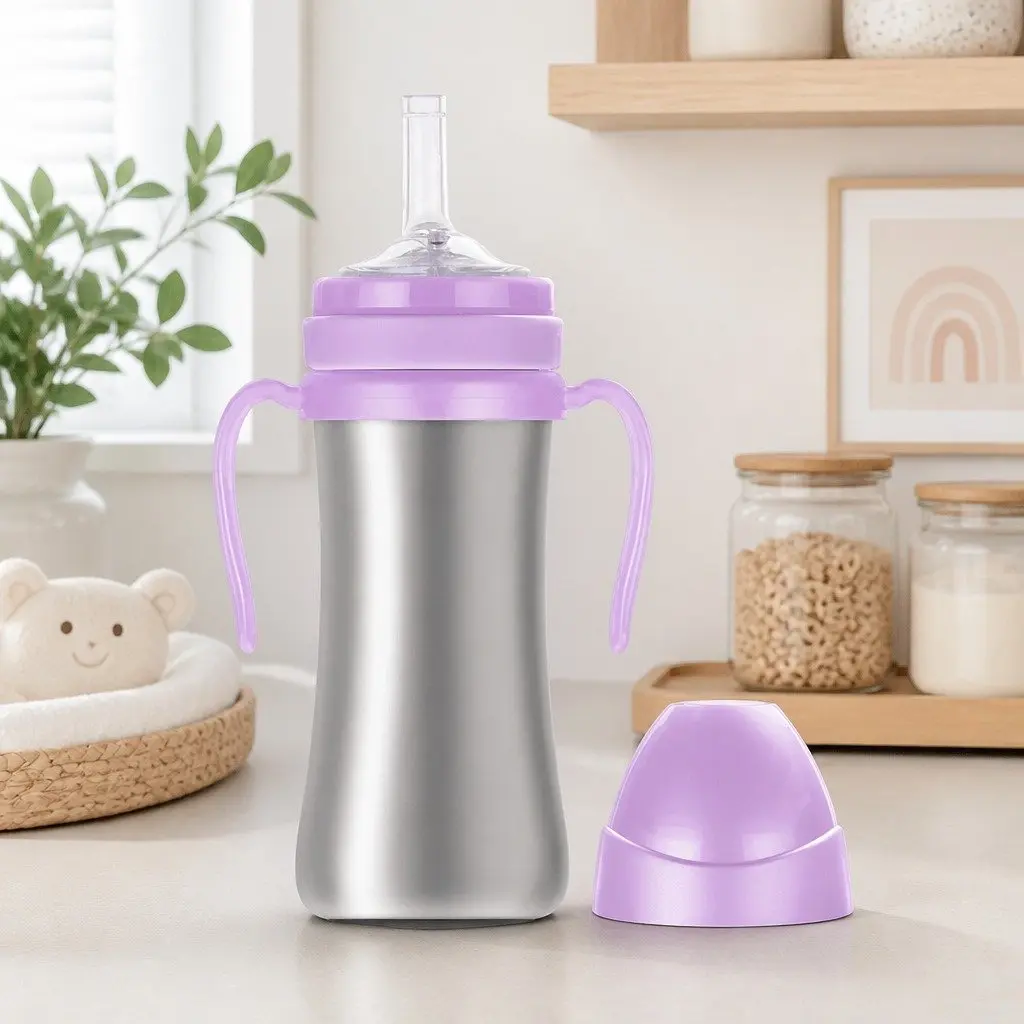 Sippy Cup Silicone 300ml Infant 6 Months Ergonomic Handle