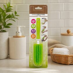 Durable Green Brush for Cleaning Baby Bottles and Cups