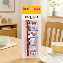 Durable Wooden Kids Spork Set with Hexagonal Chopsticks