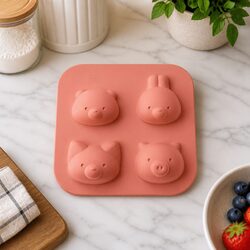 Durable Silicone Animal Bento Mould for Kids 13cm