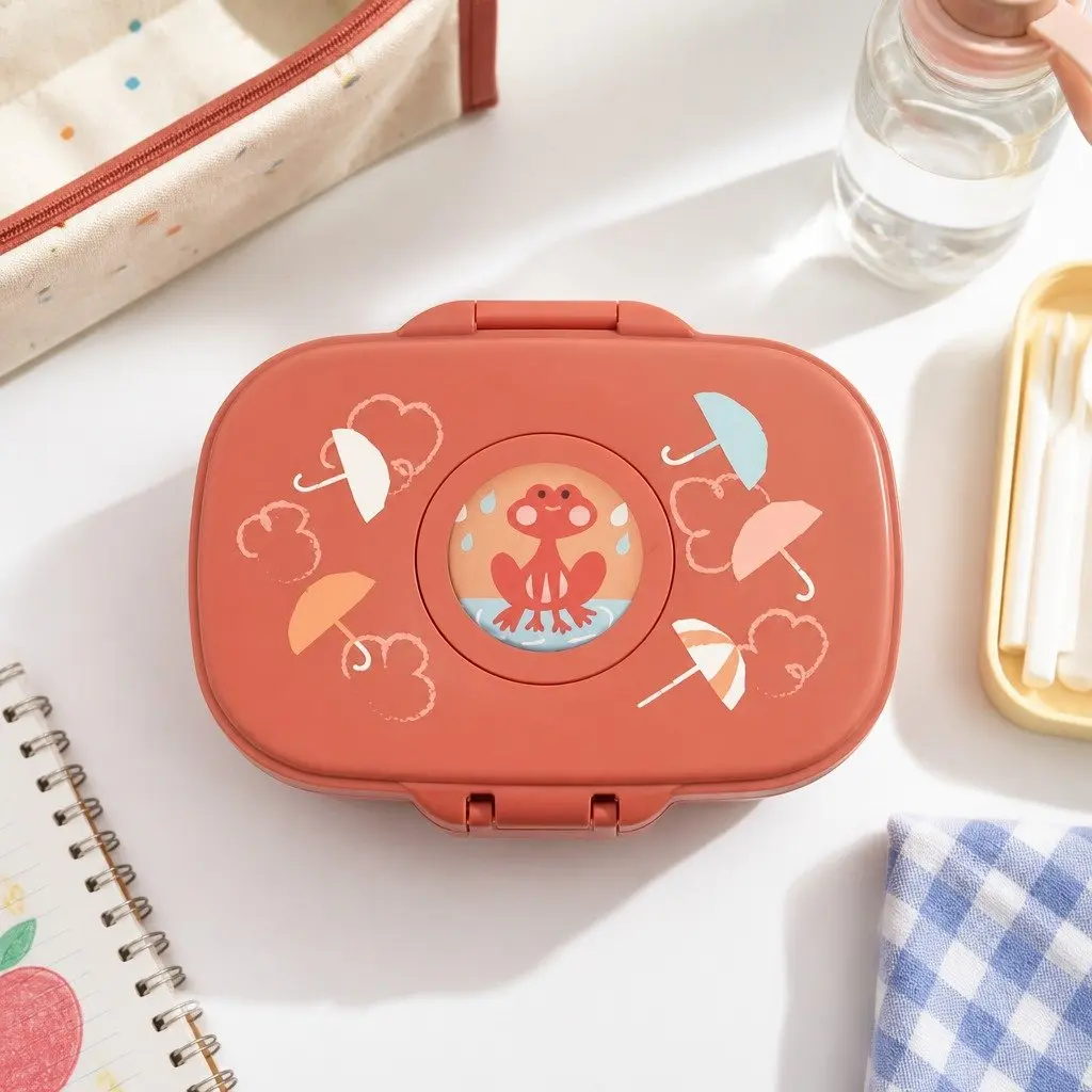 Kids Snack Lunch Box Compact Portable Food Container Airtight Storage Umbrella