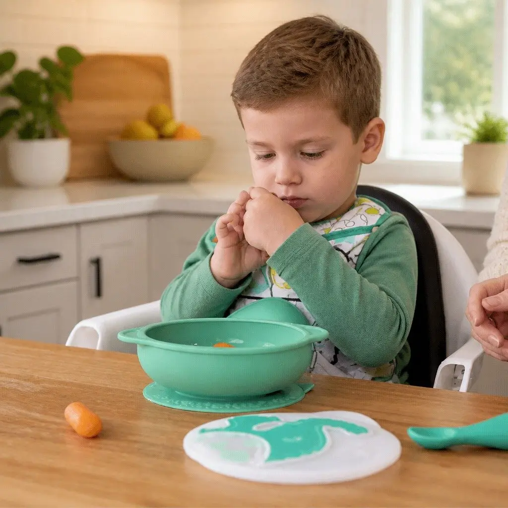 Suction Bowl with Lid Silicone 450ml Baby Kids BPA Free