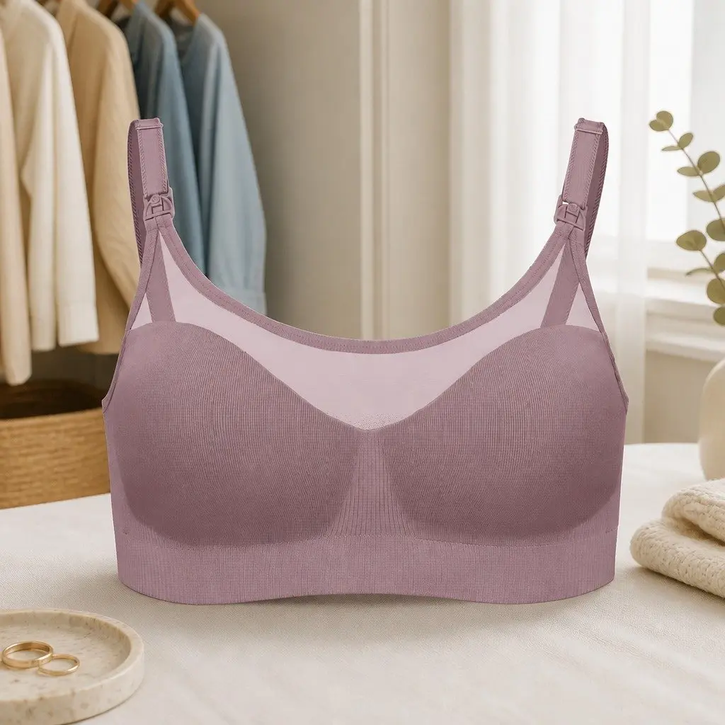 Seamless Sheer Nursing Bra for Maternity