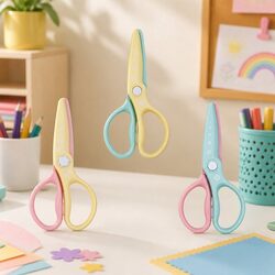 Children's Safety Scissors Curved Blade Kids Arts Crafts Cutting Tool School