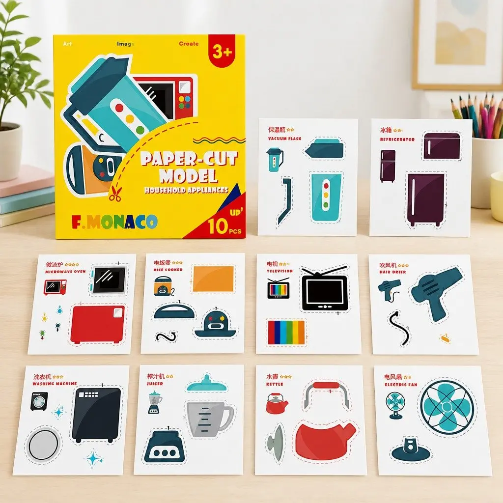Children's Paper Cutting Kit Craft Set with Templates Fine Motor Skills Activity