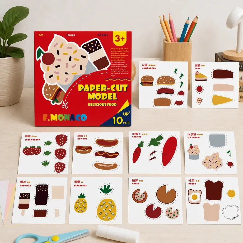 Children's Paper Cutting Kit Craft Set with Templates Fine Motor Skills Activity