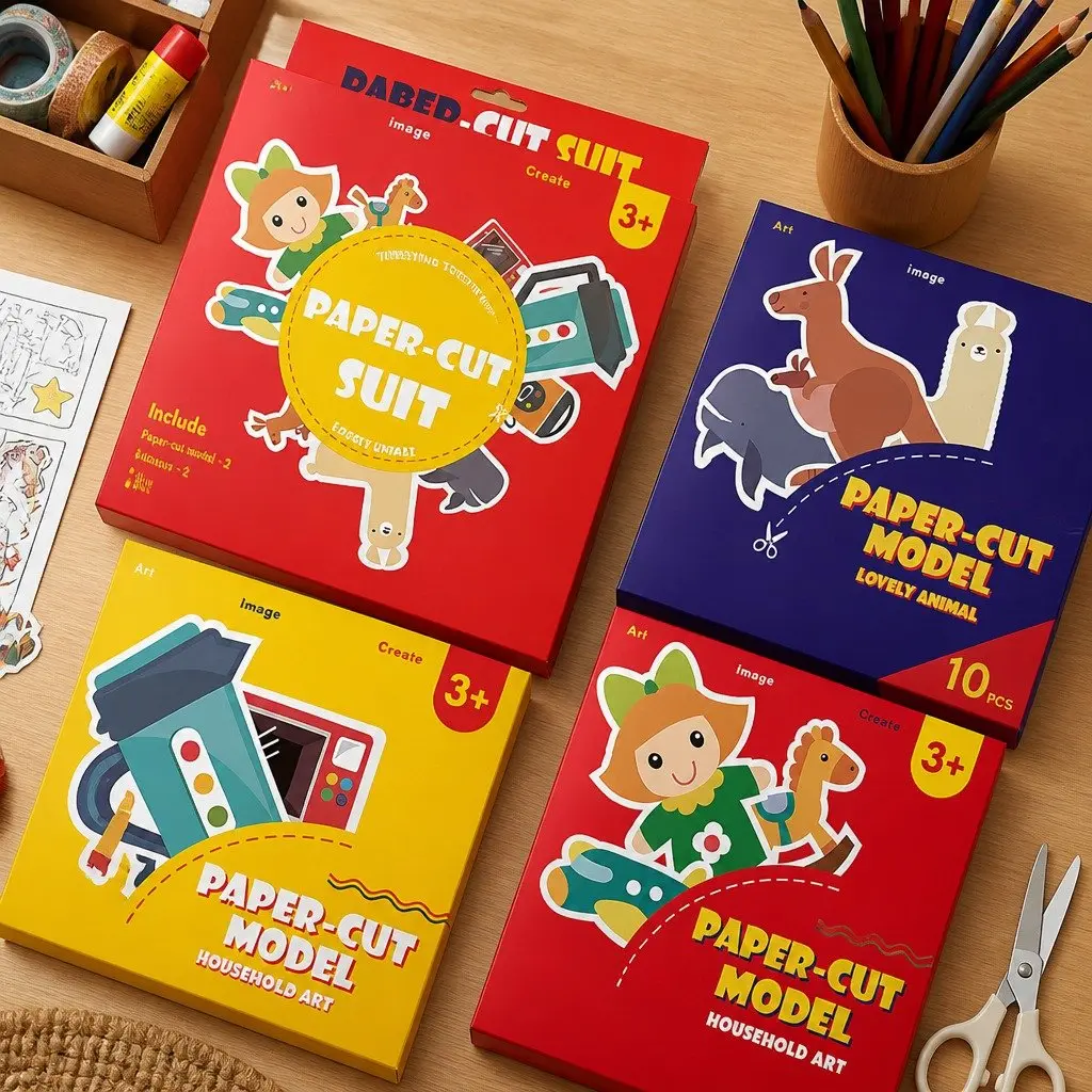Children's Paper Cutting Kit Craft Set with Templates Fine Motor Skills Activity