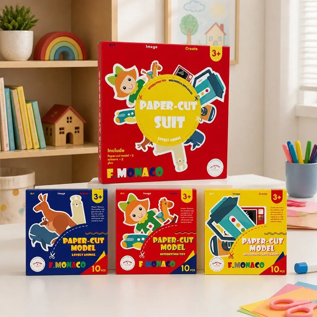 Children's Paper Cutting Kit Craft Set with Templates Fine Motor Skills Activity