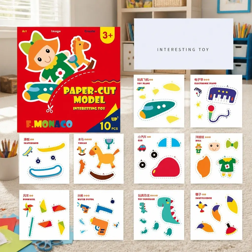 Craft Set for Kids with Safe Scissors and Templates